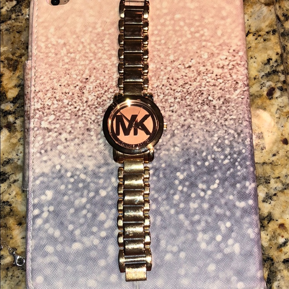 MK rose gold watch